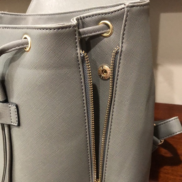 Wink Kangaroo backpack shoulder bag purse faux leather gray - Picture 5 of 9